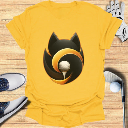 Stylish Golf Cat Graphic Tee Casual T-Shirt