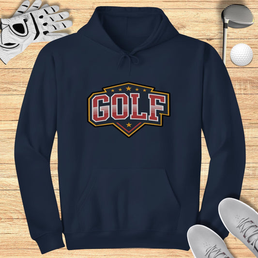 Golf Themed Hoodie with Retro Style Print