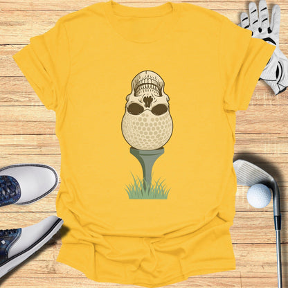 Skull Golf Tee Time Graphic Tee Shirt