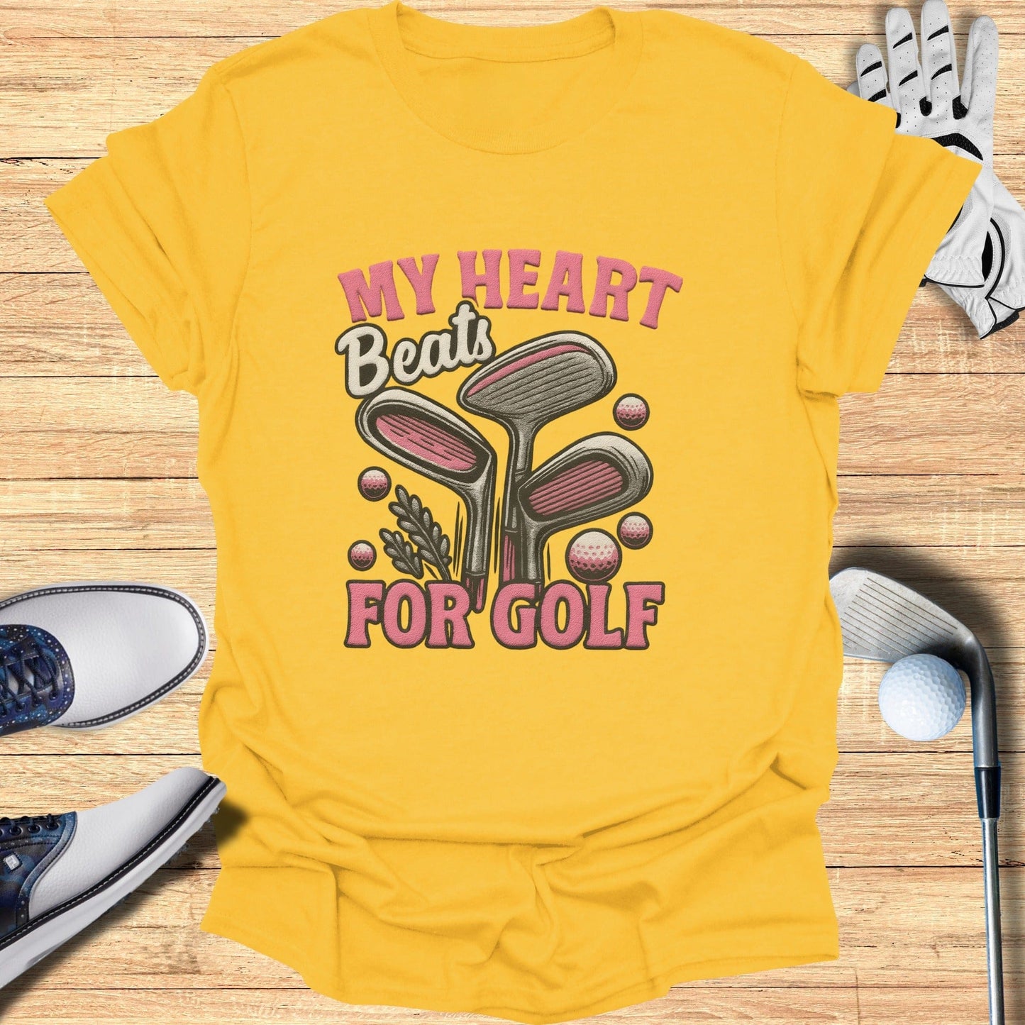 Heart Beats for Golf T-Shirt