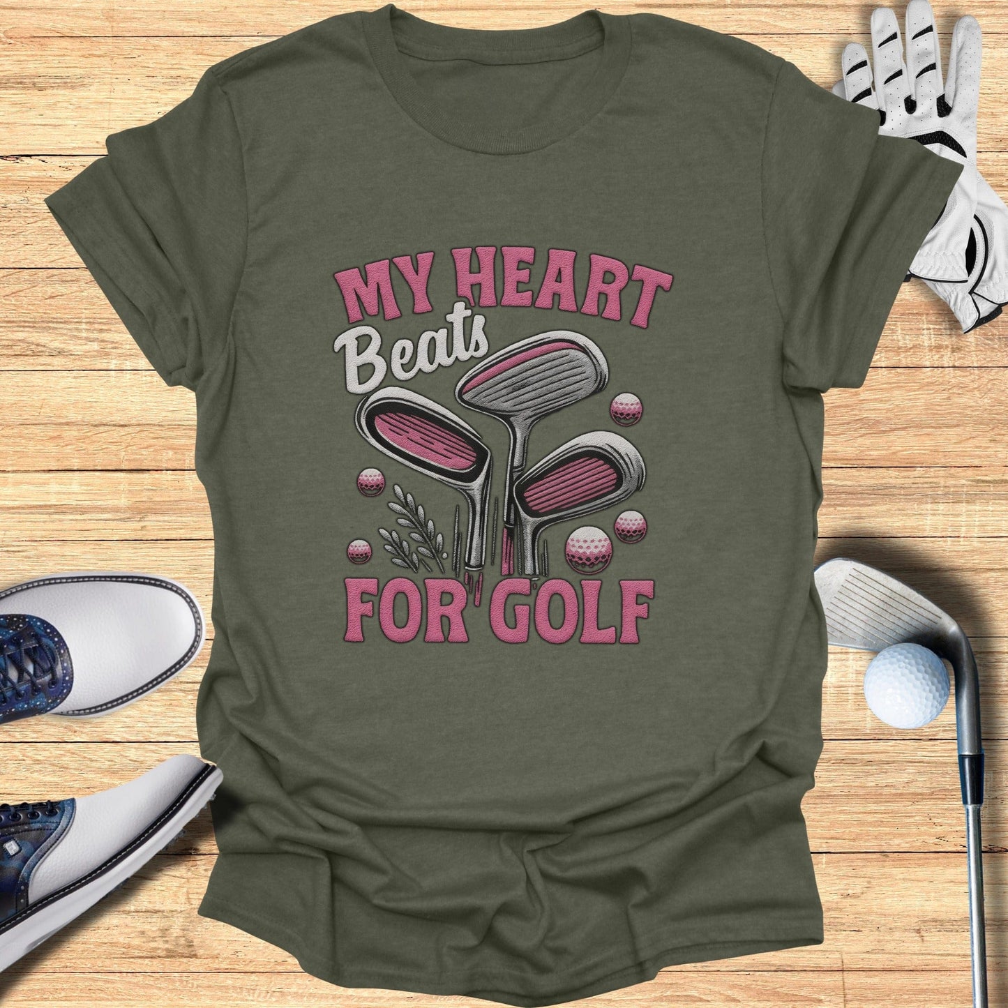 Heart Beats for Golf T-Shirt