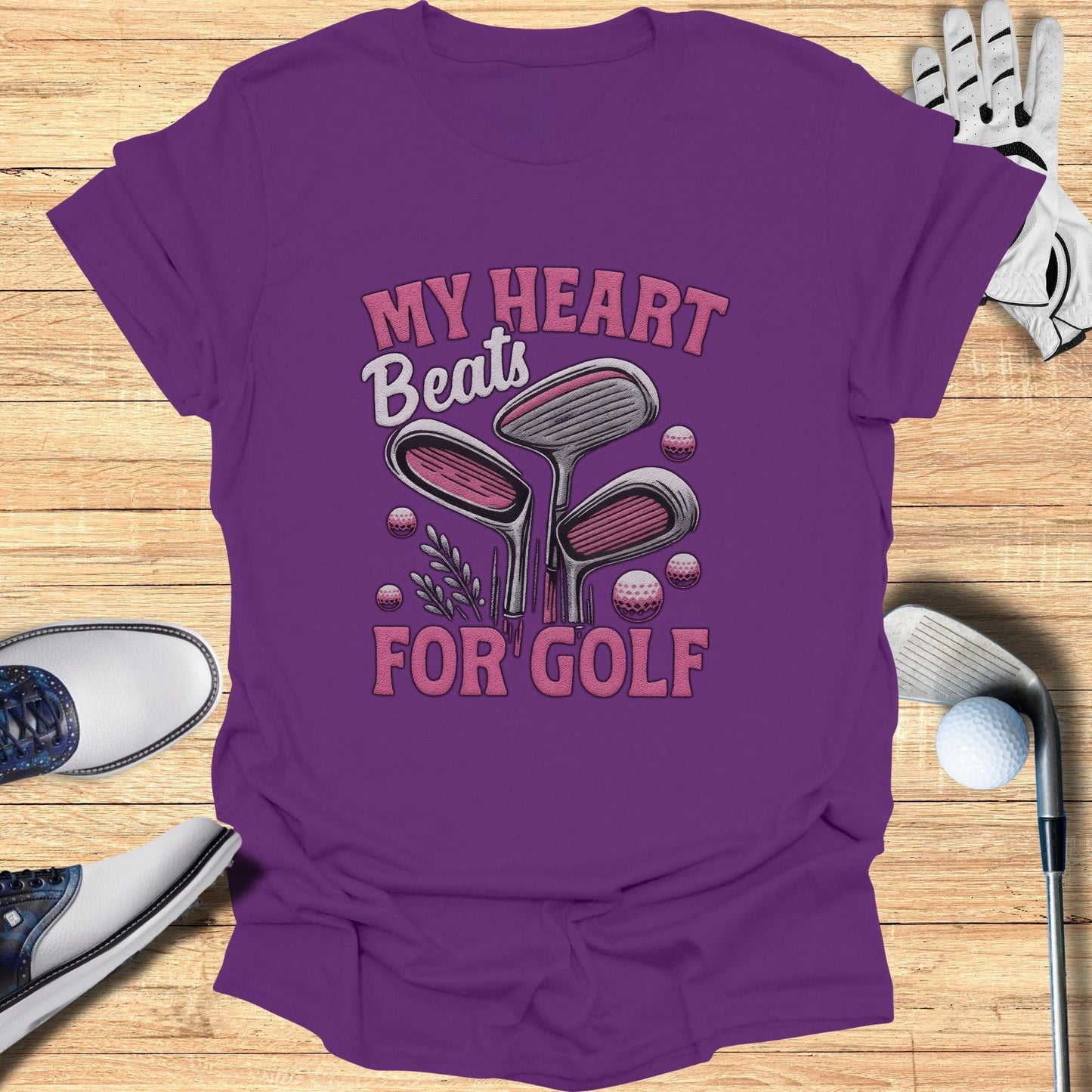 Heart Beats for Golf T-Shirt