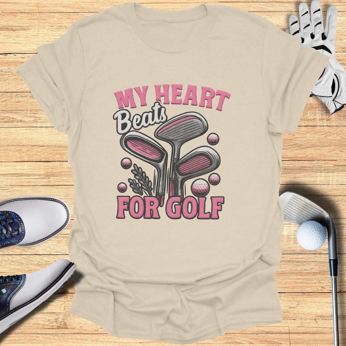 Heart Beats for Golf T-Shirt