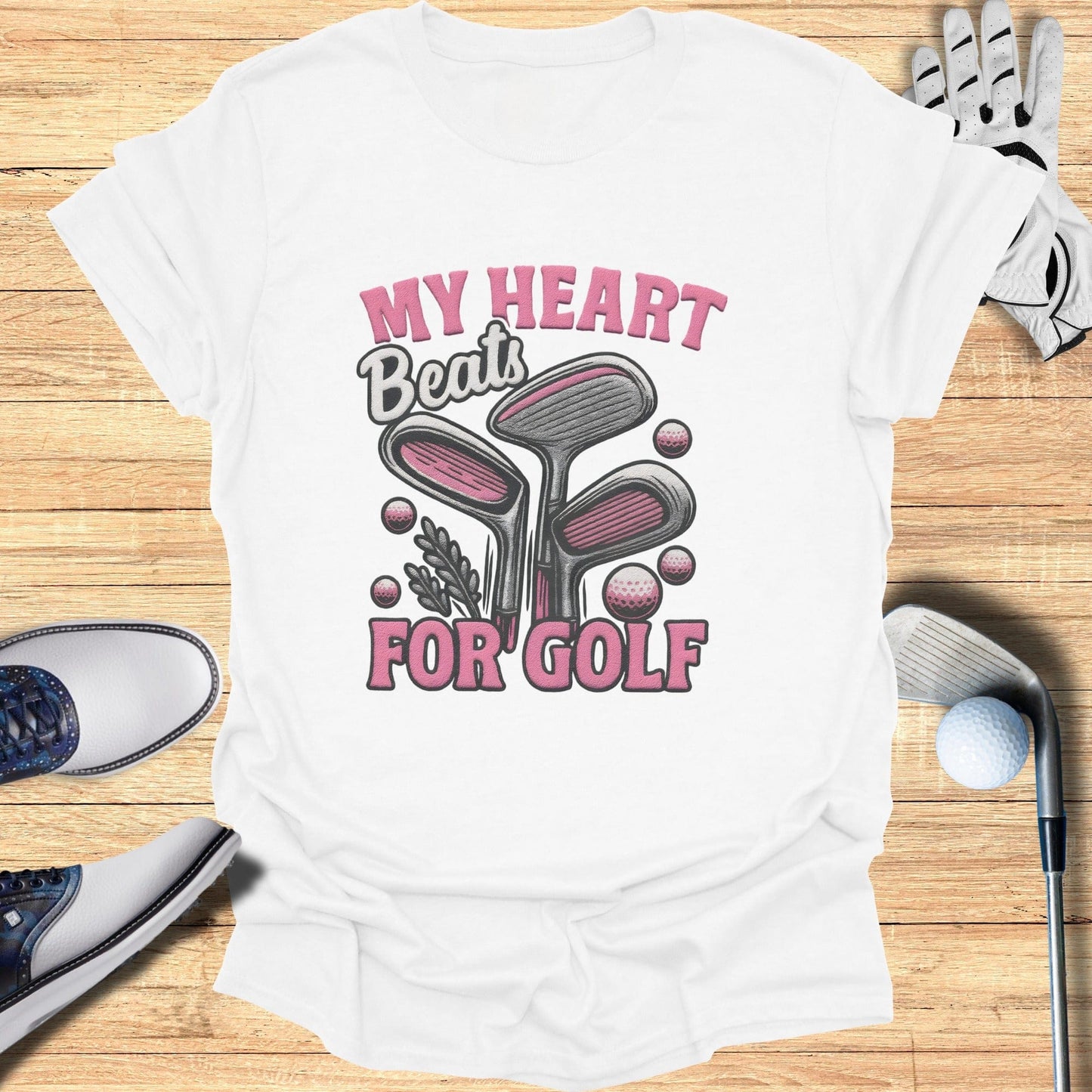 Heart Beats for Golf T-Shirt