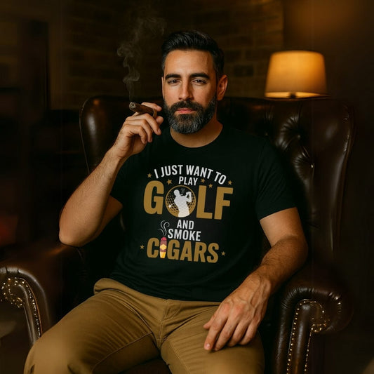 Golf And Cigars T-Shirt - Funny Golf Tee by Swing Epic