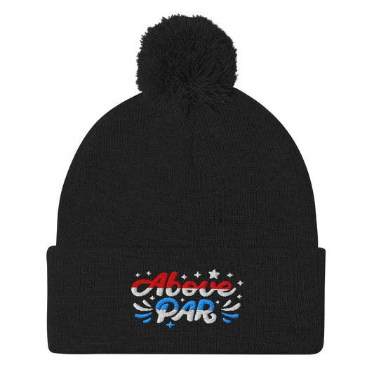 Above Par Embroidered Golf Pom-Pom Beanie - Funny Golf Tee by Swing Epic