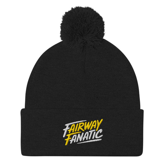 Fairway Fanatic Embroidered Golf Pom-Pom Beanie - Funny Golf Tee by Swing Epic