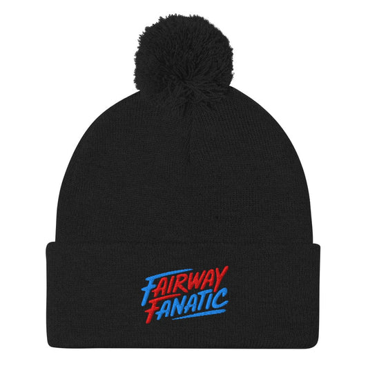 Fairway Fanatic Embroidered Golf Pom-Pom Beanie - Funny Golf Tee by Swing Epic