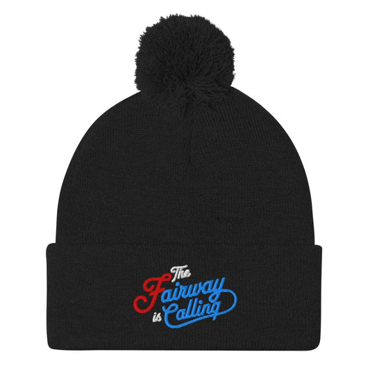 The Fairway is Calling Embroidered Golf Pom-Pom Beanie - Funny Golf Tee by Swing Epic