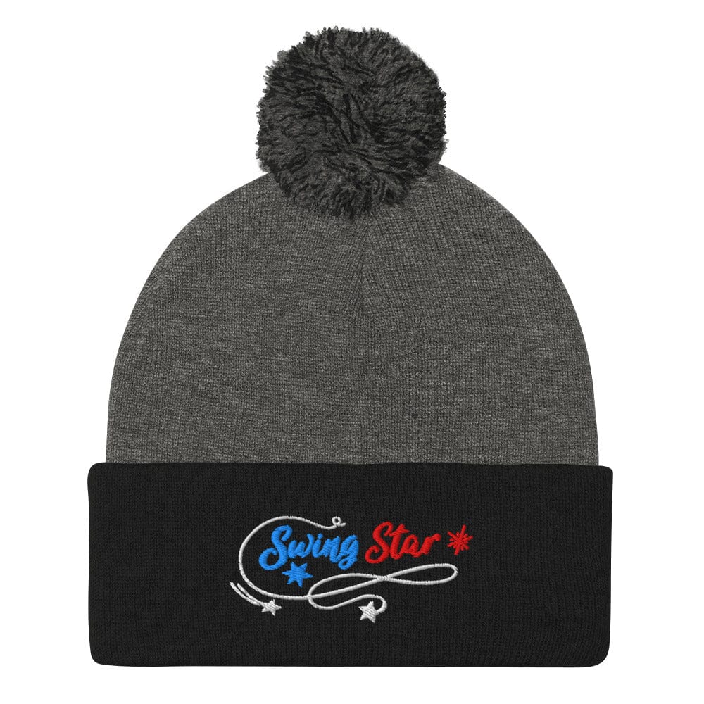 Swing Star Embroidered Golf Pom-Pom Beanie - Funny Golf Tee by Swing Epic
