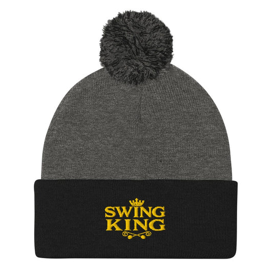 Swing King Ultimate Champ Embroidered Golf Pom-Pom Beanie - Funny Golf Tee by Swing Epic
