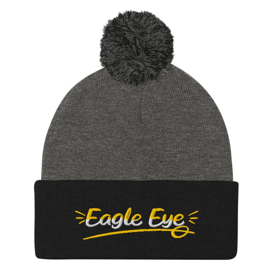 Eagle Eye Embroidered Golf Pom-Pom Beanie - Funny Golf Tee by Swing Epic