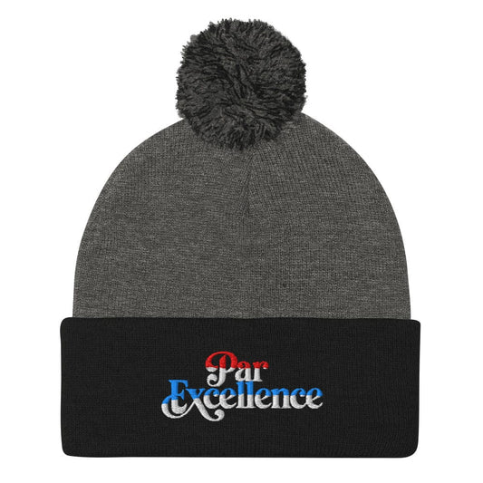 Par Excellence Embroidered Golf Pom-Pom Beanie - Funny Golf Tee by Swing Epic
