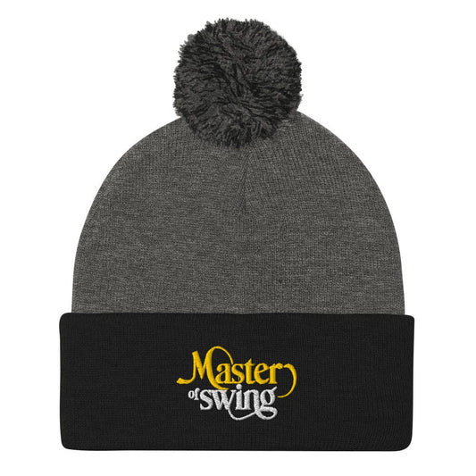 Master of Swing Fun Quirky Embroidered Golf Pom-Pom Beanie - Funny Golf Tee by Swing Epic