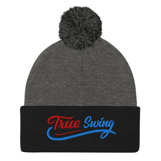 True Swing Embroidered Golf Pom-Pom Beanie - Funny Golf Tee by Swing Epic