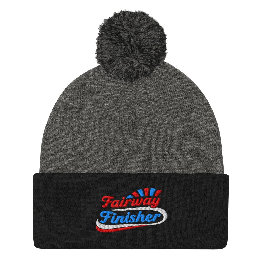 Fairway Finisher Quirky Fun Embroidered Golf Pom-Pom Beanie - Funny Golf Tee by Swing Epic