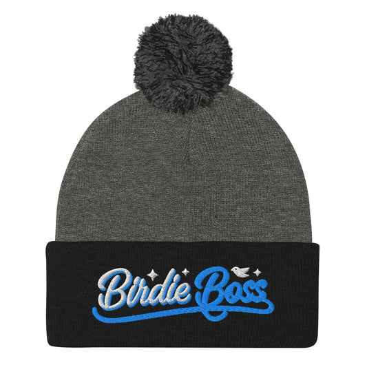 Birdie Boss Embroidered Golf Pom-Pom Beanie - Funny Golf Tee by Swing Epic