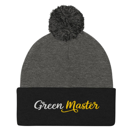 Green Master Embroidered Golf Pom-Pom Beanie - Funny Golf Tee by Swing Epic