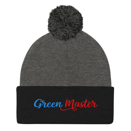 Green Master Embroidered Golf Pom-Pom Beanie - Funny Golf Tee by Swing Epic