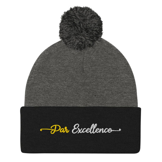 Par Excellence Embroidered Golf Pom-Pom Beanie - Funny Golf Tee by Swing Epic