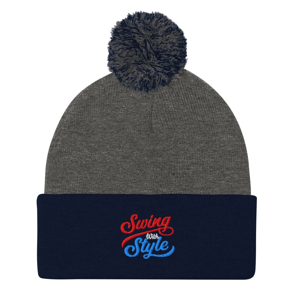 Swing With Style Embroidered Golf Pom-Pom Beanie - Funny Golf Tee by Swing Epic