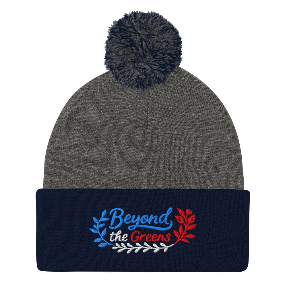 Beyond the Greens Embroidered Golf Pom-Pom Beanie - Funny Golf Tee by Swing Epic