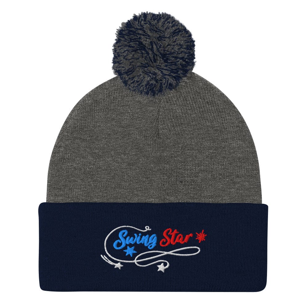 Swing Star Embroidered Golf Pom-Pom Beanie - Funny Golf Tee by Swing Epic
