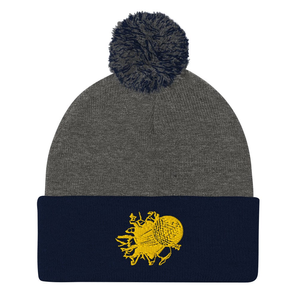 Golf Ball Breaking Barrier Funny Embroidered Golf Pom-Pom Beanie - Funny Golf Tee by Swing Epic