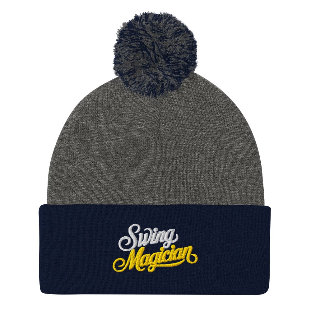 Swing Magician Embroidered Golf Pom-Pom Beanie - Funny Golf Tee by Swing Epic