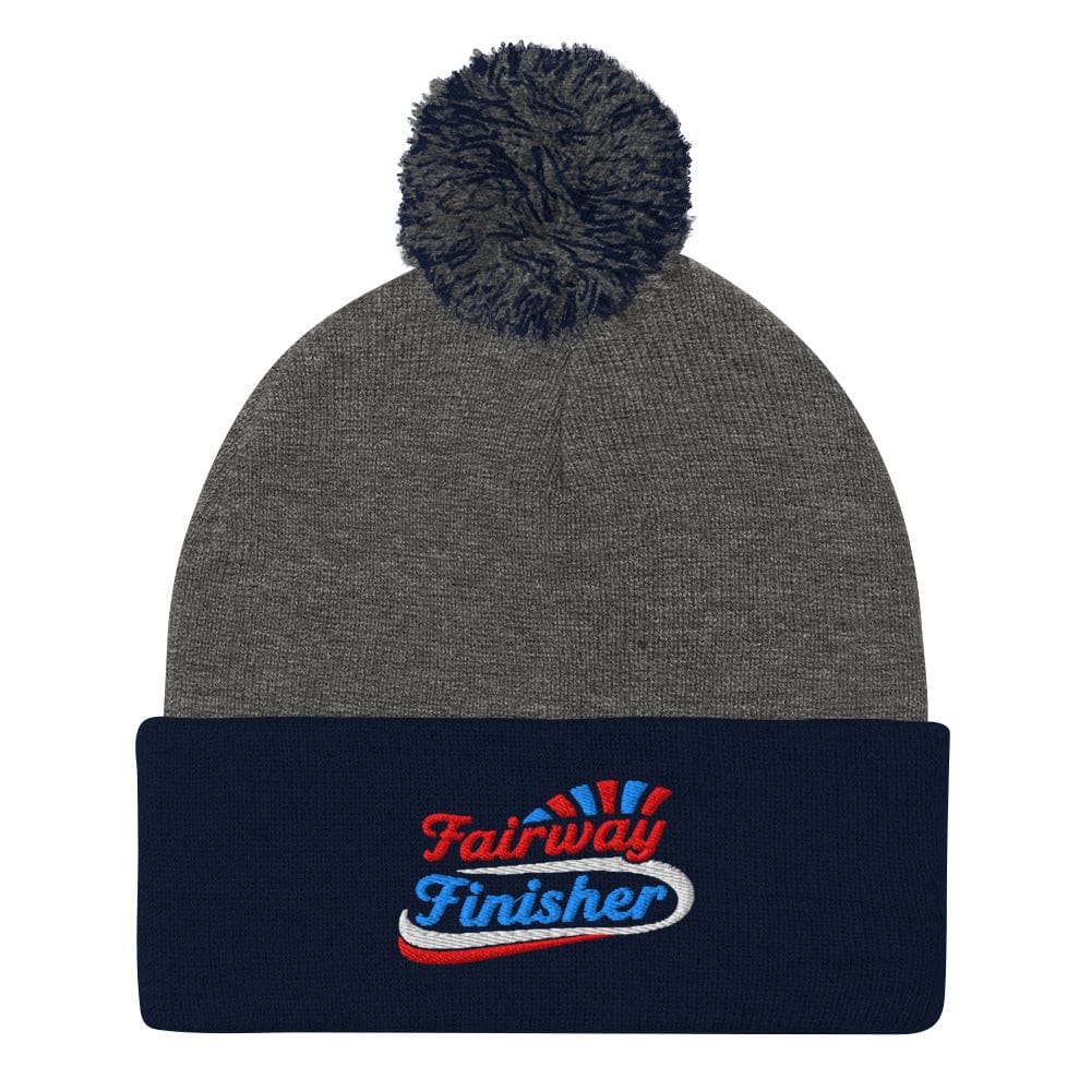 Fairway Finisher Quirky Fun Embroidered Golf Pom-Pom Beanie - Funny Golf Tee by Swing Epic