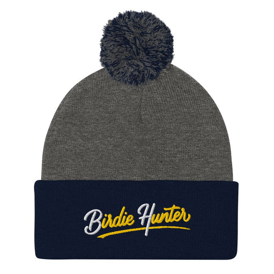 Birdie Hunter Embroidered Golf Pom-Pom Beanie - Funny Golf Tee by Swing Epic