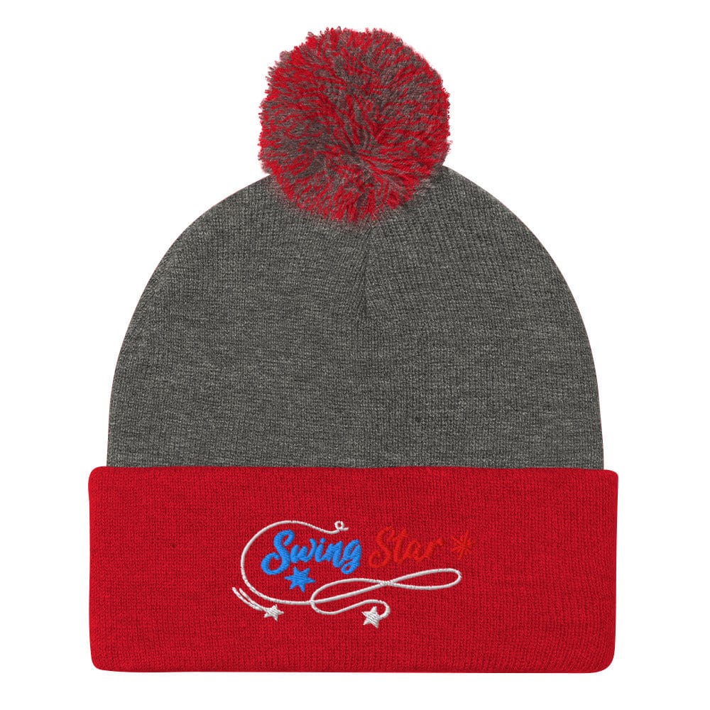 Swing Star Embroidered Golf Pom-Pom Beanie - Funny Golf Tee by Swing Epic