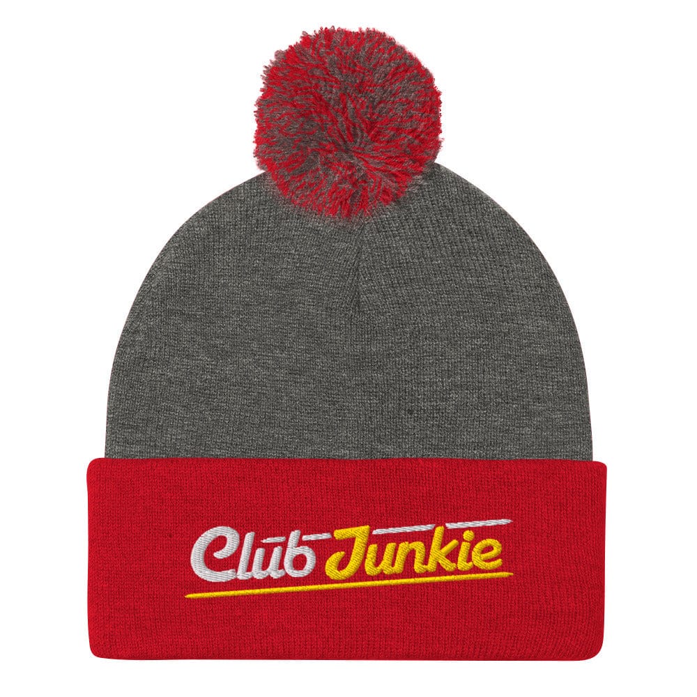 Club Junkie Embroidered Golf Pom-Pom Beanie - Funny Golf Tee by Swing Epic