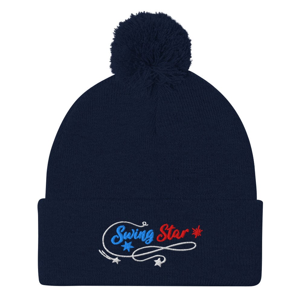 Swing Star Embroidered Golf Pom-Pom Beanie - Funny Golf Tee by Swing Epic