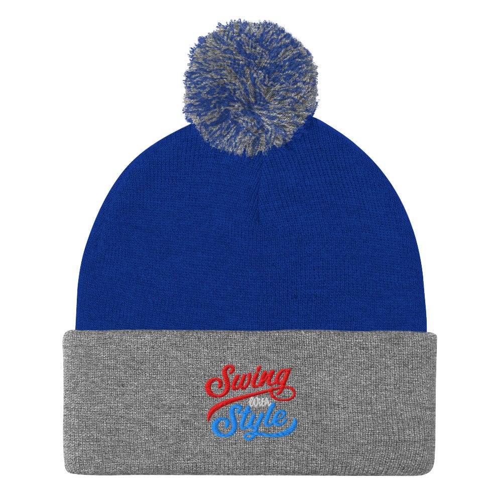 Swing With Style Embroidered Golf Pom-Pom Beanie - Funny Golf Tee by Swing Epic