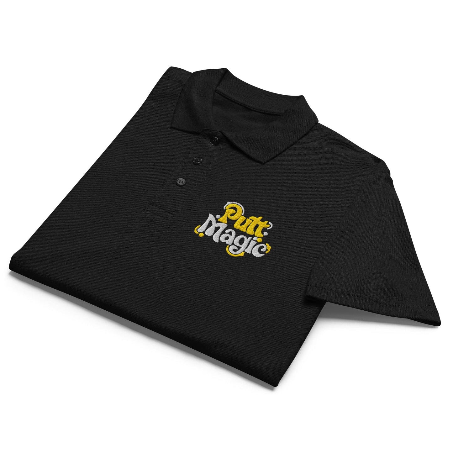 Putt Magic Embroidered Golf Pique Polo Shirt