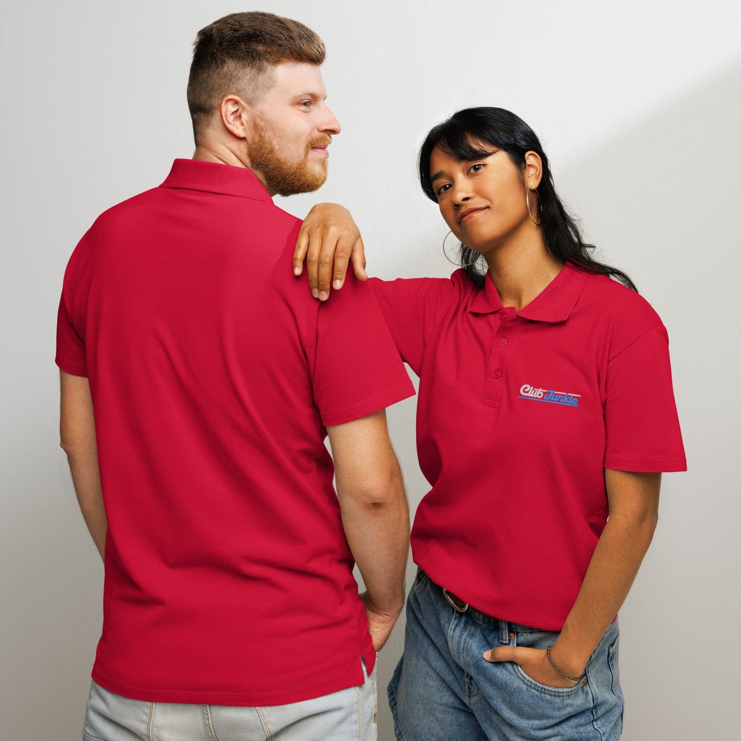 Club Junkie Embroidered Golf Pique Polo Shirt